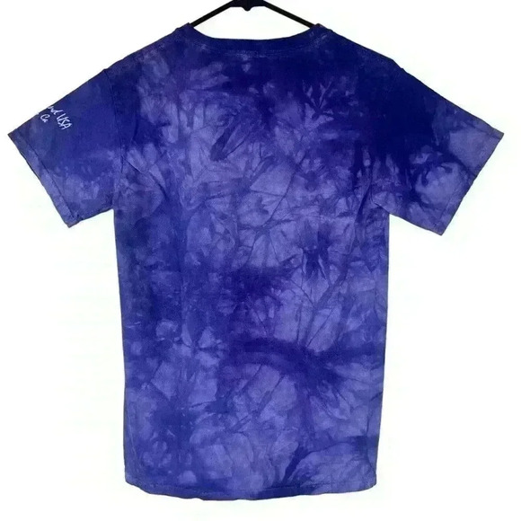 Vintage The‎ Mountain Ostrich Purple Tie-dye Big Face Shirt Size Small - Picture 2 of 9